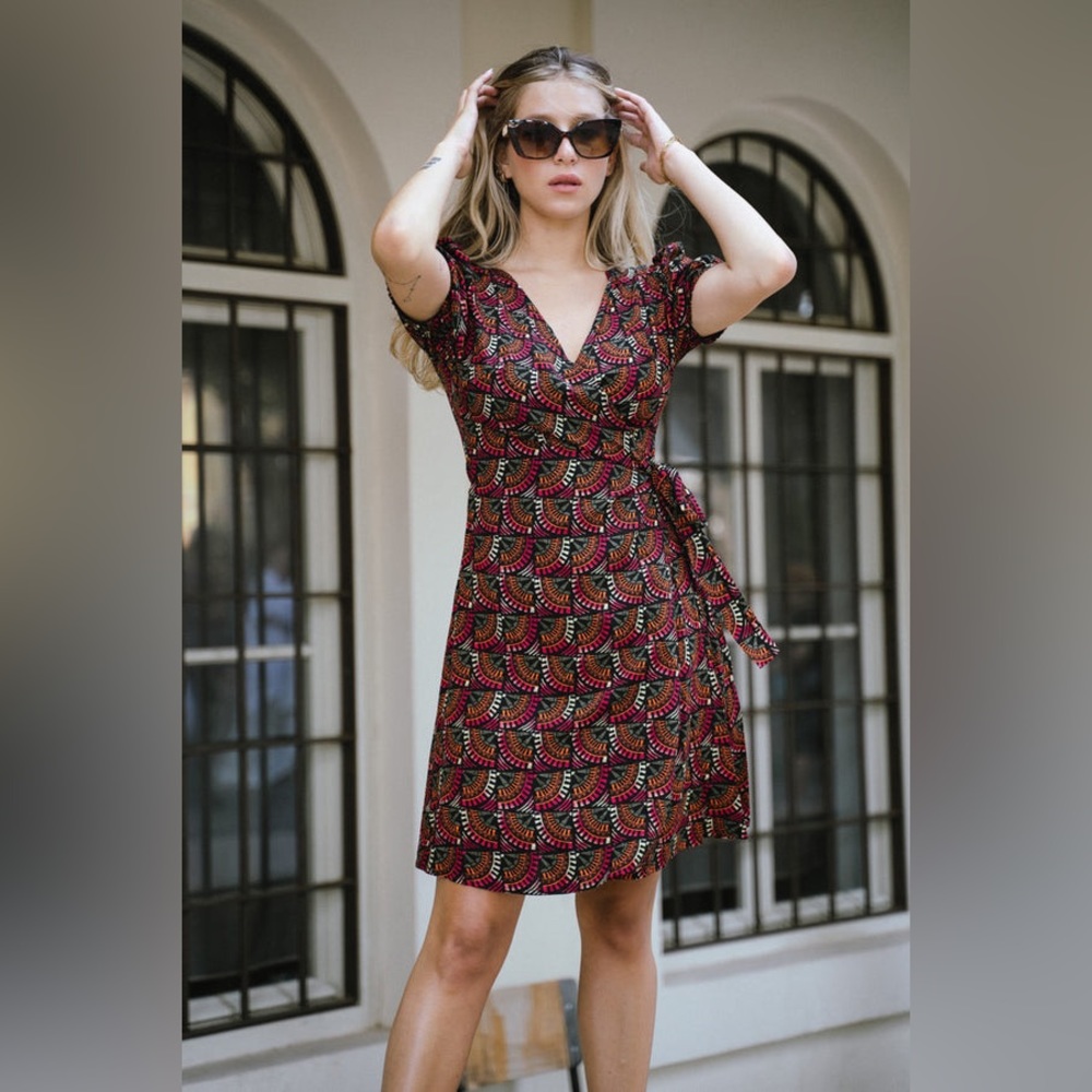 Silk & Salt Claudette Mini Wrap Dress